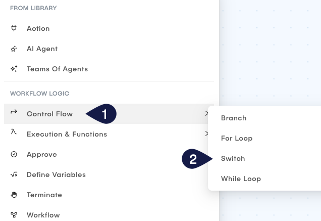 Switch node selection